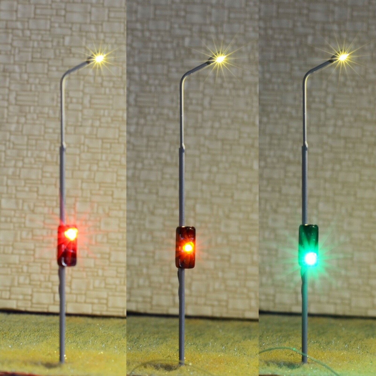 1 x HO / OO scale model railroad traffic signal combined street light #col1TB